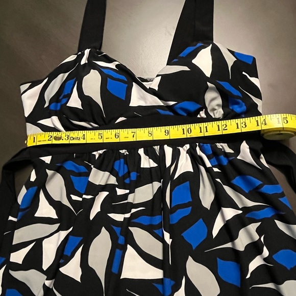 Impress medium sundress with ties with blue, grey, white and black - Picture 3 of 7